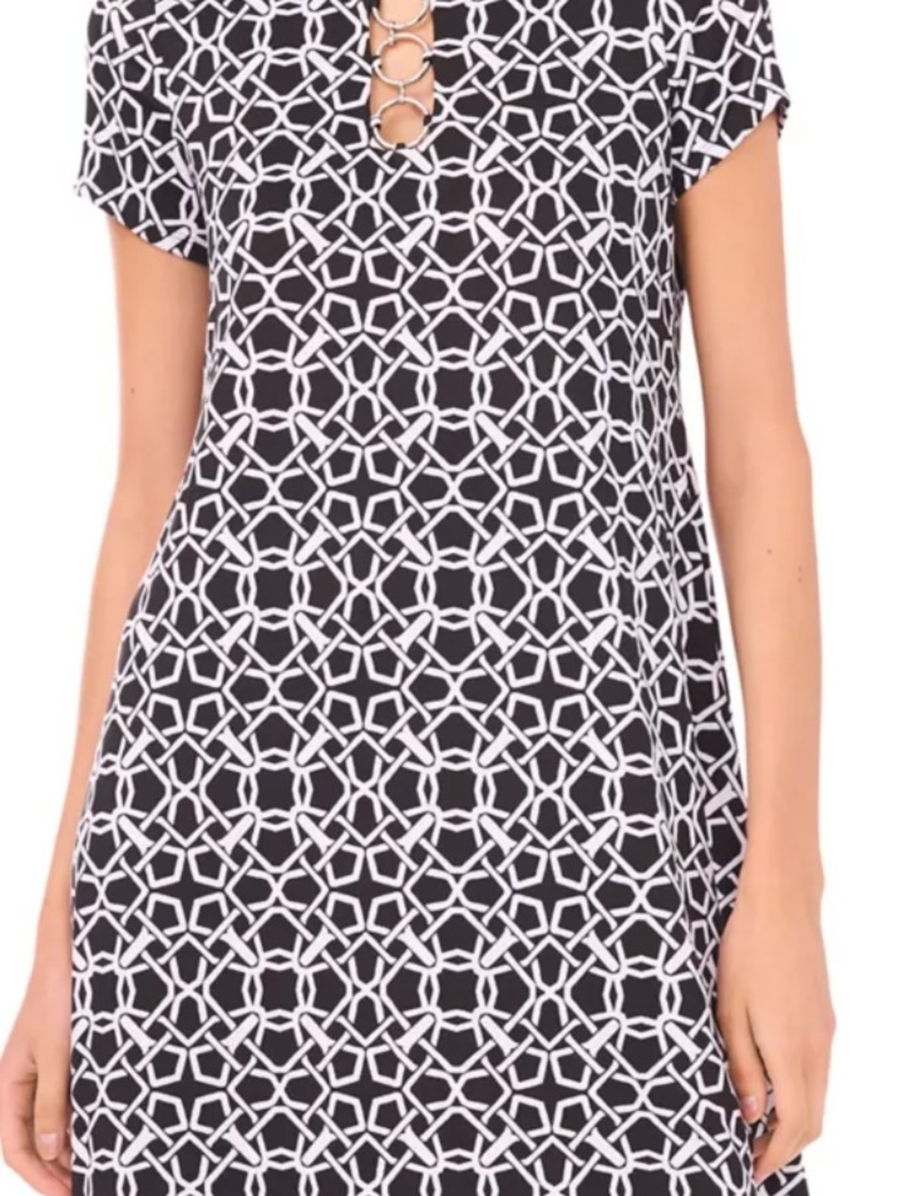 NWT!! Size XL. MSK Geometric Black and White Midi Dress
